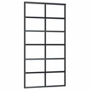skydedør m. monteringssæt 102x205 cm sikkerhedsglas og aluminium