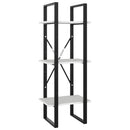 bogreol 5 hylder 40x30x175 cm konstrueret træ hvid