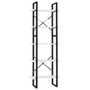 bogreol med 5 hylder 60x30x175 cm konstrueret træ hvid