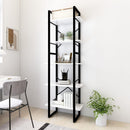 bogreol med 5 hylder 60x30x175 cm konstrueret træ hvid