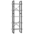 bogreol med 5 hylder 60x30x175 cm konstrueret træ betongrå