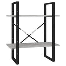 bogreol med 5 hylder 60x30x175 cm konstrueret træ betongrå