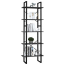 bogreol 60x30x175 cm 5 hylder massivt fyrretræ grå