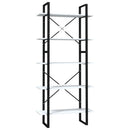 bogreol med 5 hylder 80x30x175 cm konstrueret træ hvid