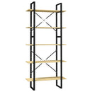 bogreol med 5 hylder 80x30x175 cm fyrretræ