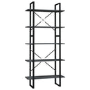 bogreol med 5 hylder 80x30x175 cm massivt fyrretræ grå