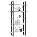 bogreol med 5 hylder 100x30x175 cm konstrueret træ hvid
