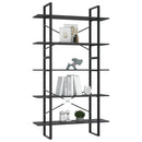 bogreol med 5 hylder 100x30x175 cm konstrueret træ grå