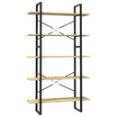 bogreol med 5 hylder 100x30x175 cm massivt fyrretræ