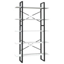 bogreol med 5 hylder 100x30x175 cm massivt fyrretræ hvid