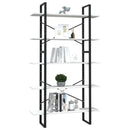 bogreol med 5 hylder 100x30x175 cm massivt fyrretræ hvid
