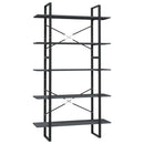 bogreol med 5 hylder 100x30x175 cm massivt fyrretræ grå