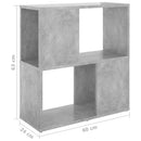 bogreol 60x24x63 cm konstrueret træ betongrå