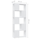 bogreol/rumdeler 60x24x155 cm konstrueret træ hvid