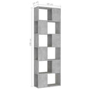 bogreol/rumdeler 60x24x186 cm konstrueret træ betongrå