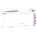 tv-bord 80x24x32 cm konstrueret træ hvid