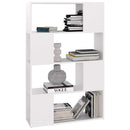 bogreol/rumdeler 80x24x124,5 cm konstrueret træ hvid
