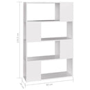 bogreol/rumdeler 80x24x124,5 cm konstrueret træ hvid