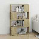 bogreol/rumdeler 80x24x124,5 cm konstrueret træ sonoma-eg