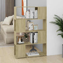 bogreol/rumdeler 80x24x124,5 cm konstrueret træ sonoma-eg