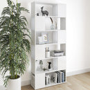 bogreol/rumdeler 80x24x186 cm konstrueret træ hvid