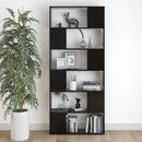 bogreol/rumdeler 80x24x186 cm konstrueret træ sort