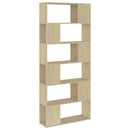 bogreol/rumdeler 80x24x186 cm konstrueret træ sonoma-eg