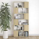 bogreol/rumdeler 80x24x186 cm konstrueret træ sonoma-eg