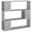 bogreol/rumdeler 100x24x94 cm konstrueret træ betongrå