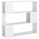 bogskab/rumdeler 100x24x94 cm konstrueret træ hvid højglans