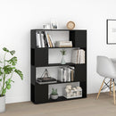 bogskab/rumdeler 100x24x124 cm konstrueret træ sort