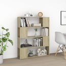 bogskab/rumdeler 100x24x124 cm konstrueret træ sonoma-eg