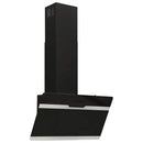 væghængt emhætte 60 cm stål og hærdet glas sort