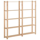 opbevaringsreol i 5 niveauer 170x28,5x170 cm massivt fyrretræ