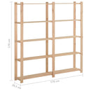 opbevaringsreol i 5 niveauer 170x28,5x170 cm massivt fyrretræ