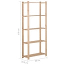 opbevaringsreol i 5 niveauer 80x28,5x170 cm massivt fyrretræ