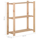 opbevaringsreol i 3 niveauer 80x28,5x90 cm massivt fyrretræ