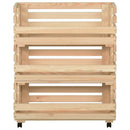 grøntsagsvogn 77x30x80 cm massivt fyrretræ