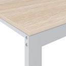 computerbord 110x60x73 cm spånplade hvid og egetræsfarvet
