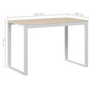 computerbord 110x60x73 cm spånplade hvid og egetræsfarvet