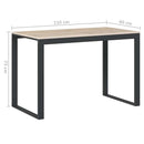 computerbord 110x60x73 cm spånplade sort og egetræ
