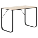 computerbord 110x60x73 cm spånplade sort og egetræ