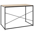 computerbord 110x60x70 cm konstrueret træ sort og egetræsfarvet