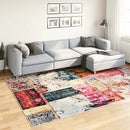 gulvtæppe 190x300 cm vaskbart patchworkdesign