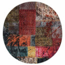 gulvtæppe φ120 vaskbart patchworkdesign flerfarvet
