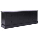 tv-bord 108x30x40 cm massivt kejsertræ sort