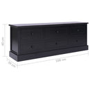 tv-bord 108x30x40 cm massivt kejsertræ sort