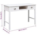 skrivebord 108x45x76 cm massivt kejsertræ hvid