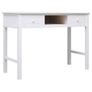 skrivebord 108x45x76 cm massivt kejsertræ hvid
