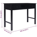 skrivebord 108x45x76 cm massivt kejsertræ sort